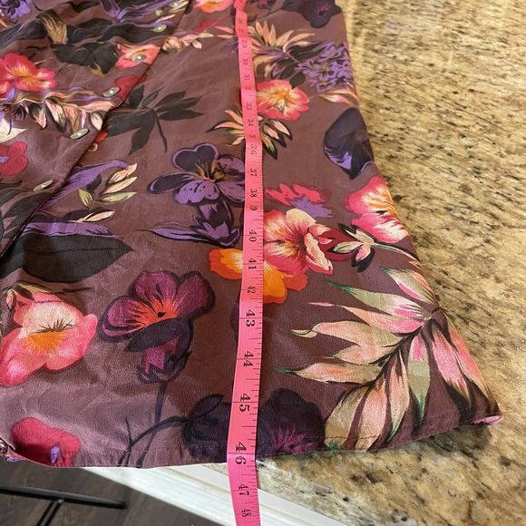 Vintage Whimsygoth 90s Maggie London Dress Size 4 Petites Silk Floral Belted - Picture 12 of 12